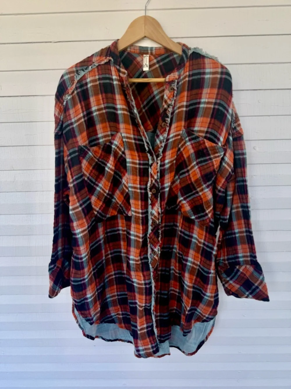Intimately by free people colorless Plaid Button-Up Shirt. - Picture 1 of 7